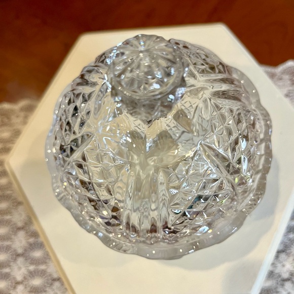 Vintage Lidded Crystal Dish with Frosted Rose Pattern West Germany Lead Crystal - Picture 4 of 12